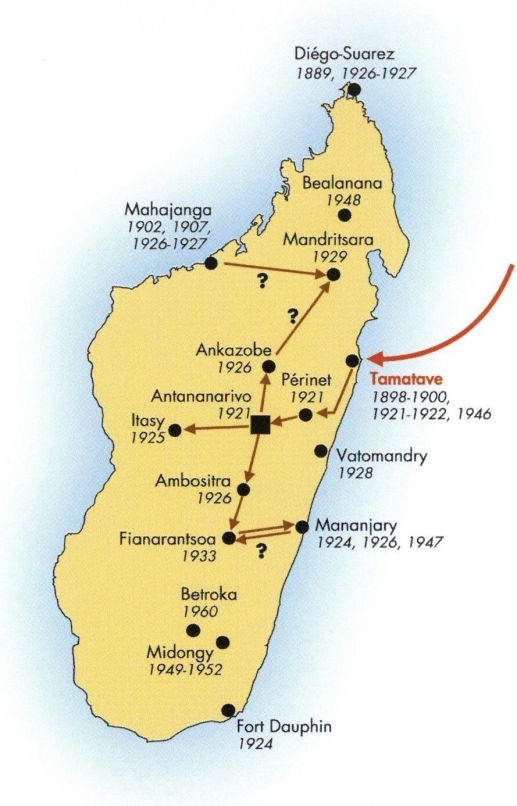 Atlas de la peste à Madagascar de 1898 à 1960